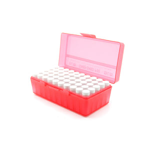 Red Plastic Box with 50 x 2g/1.75ml Screw Cap Vials