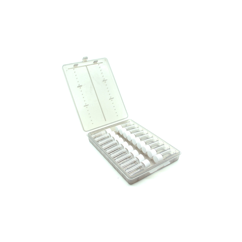 Plastic Remedy Wallet with 18 x 2g Glass Screw Cap Vials