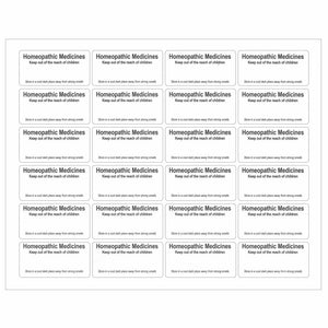 A1/A2  Homeopathic Medicine Label