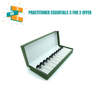 Leatherette Remedy Box with 10 x 7g Tubular Glass Screw Cap Vials