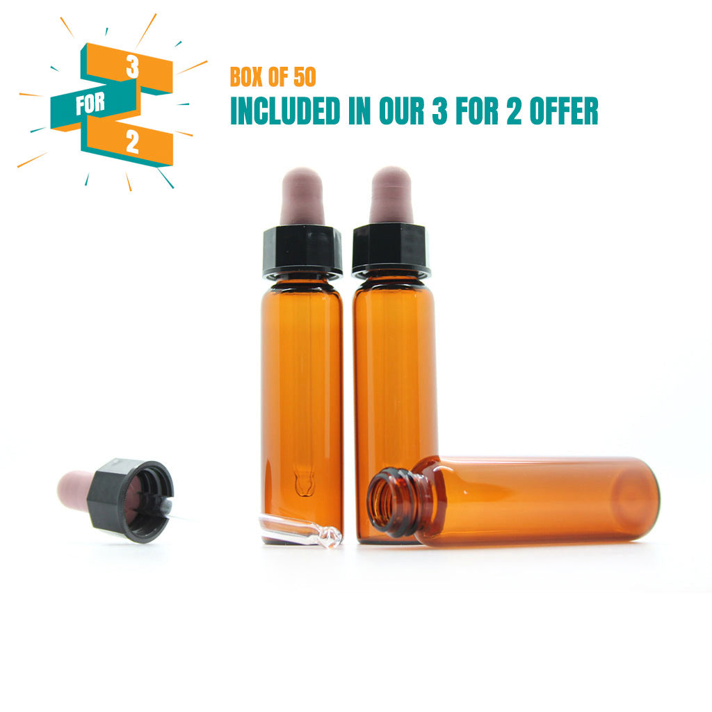 8g/10ml Amber Tubular Glass Dropper Bottle