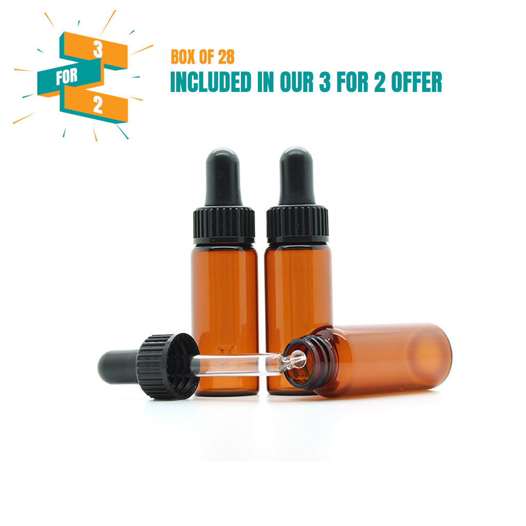 15ml Amber Tubular Glass Dropper Bottle