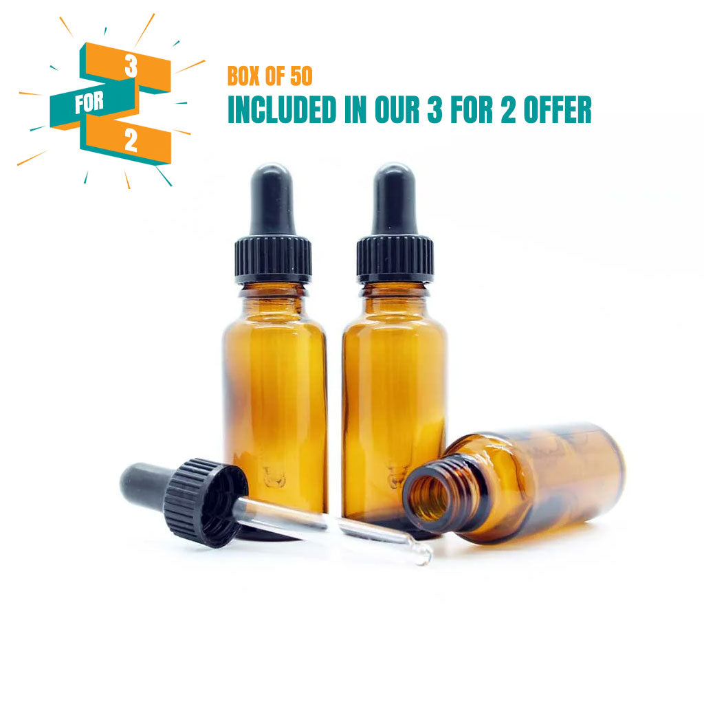 25ml Amber Moulded Glass Dropper Bottle