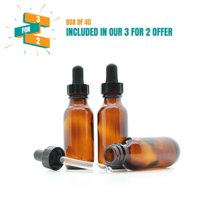 30ml Amber Moulded Glass Dropper Bottle