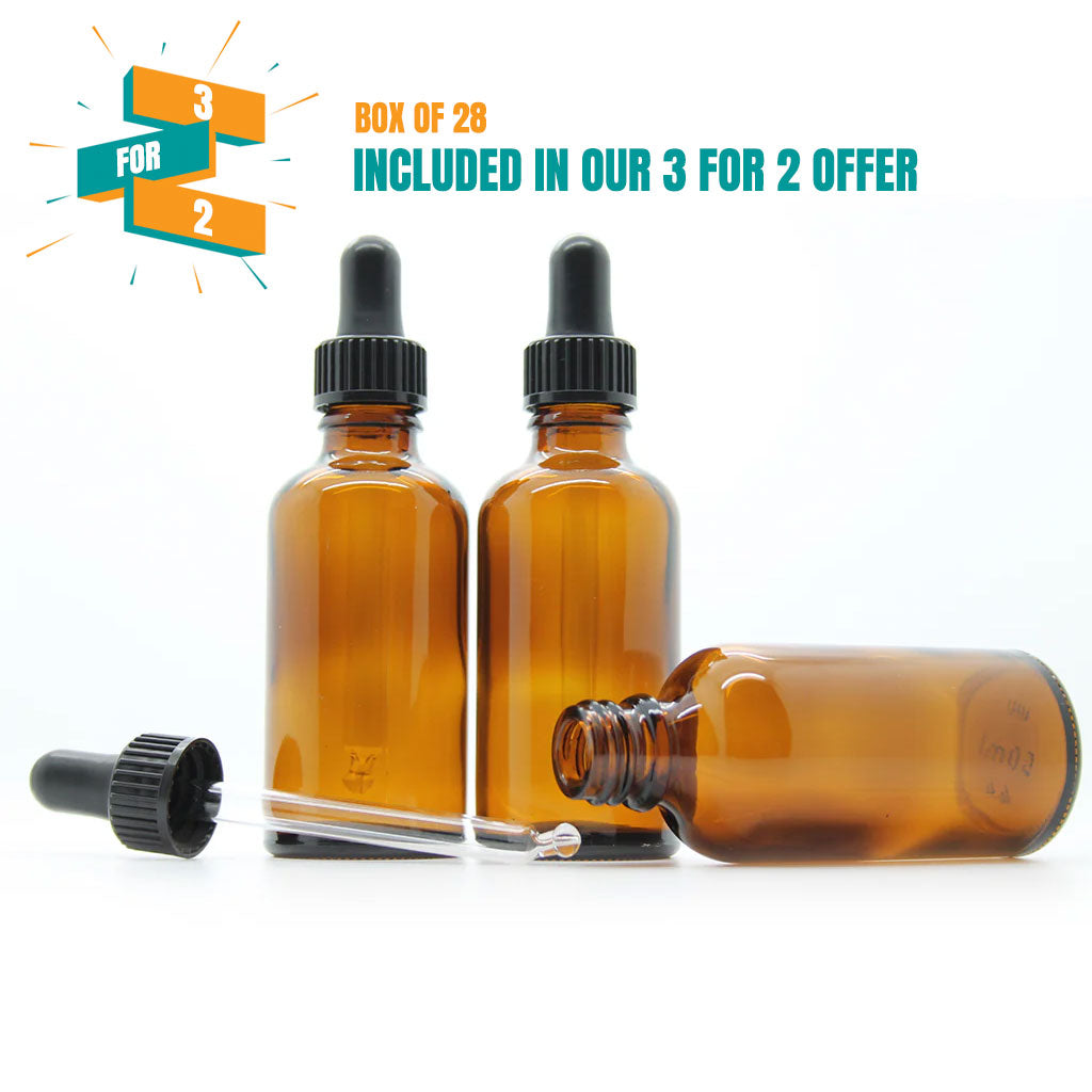 50ml Amber Moulded Glass Dropper Bottle