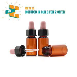 5ml Amber Tubular Glass Dropper Bottle