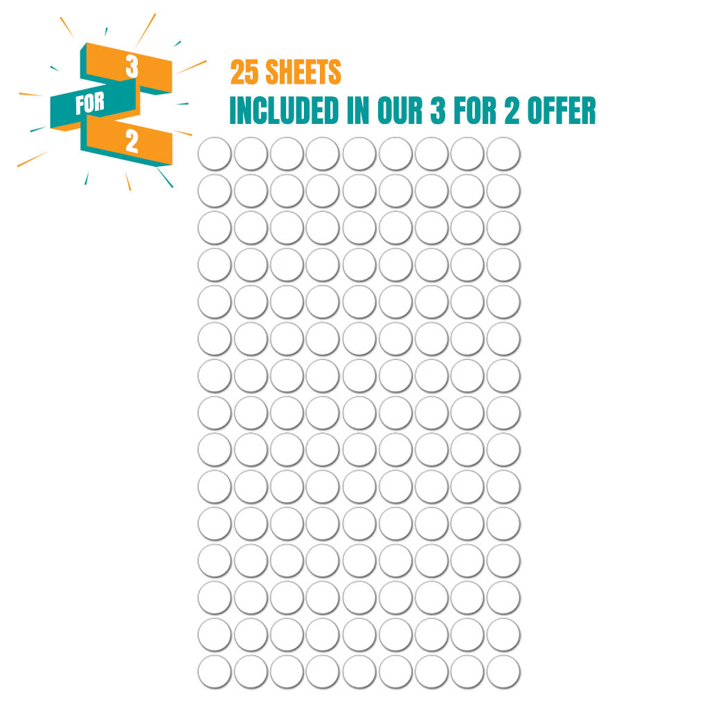F  White Circular Labels (260 per sheet)