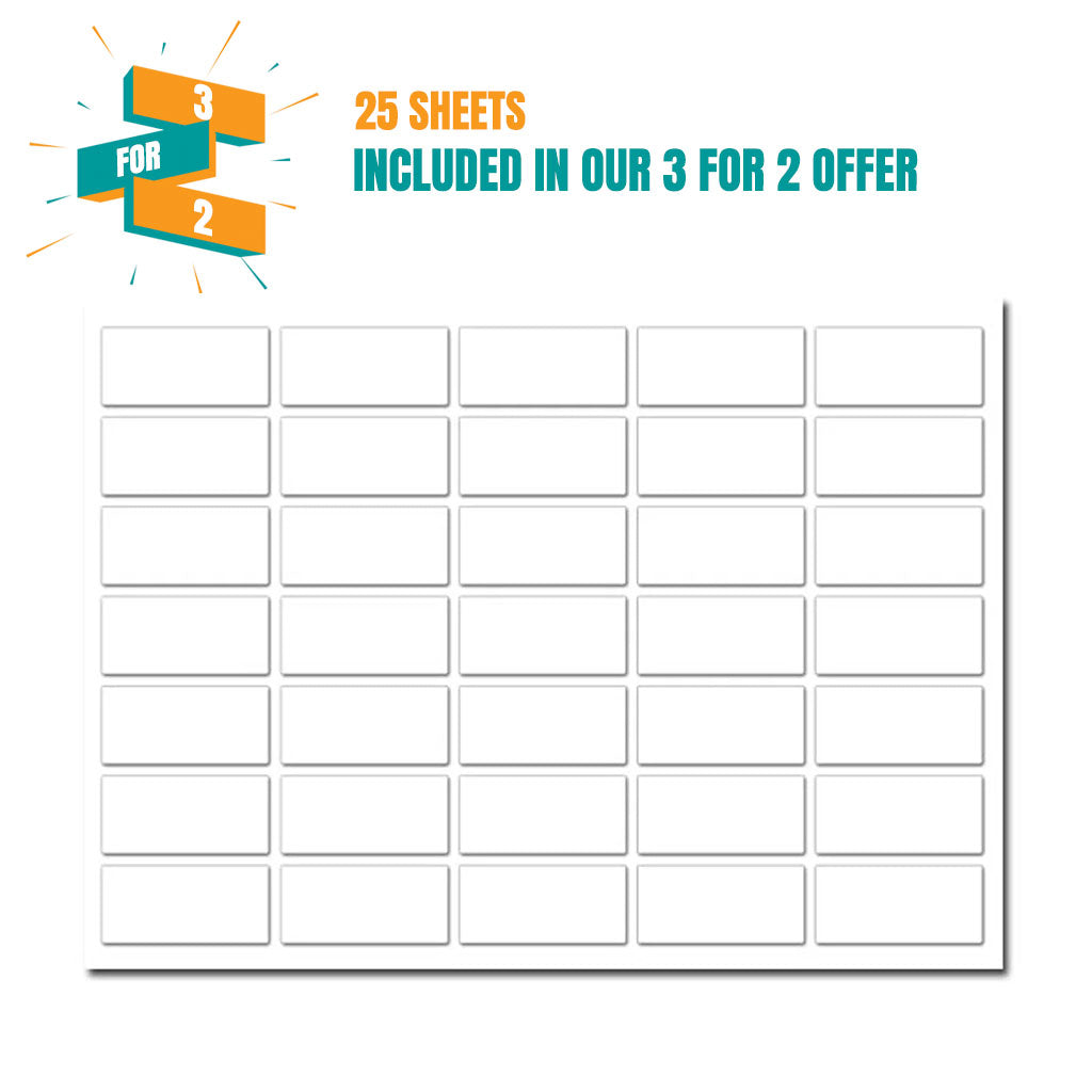 H  White Rectangular Labels (35 per sheet)