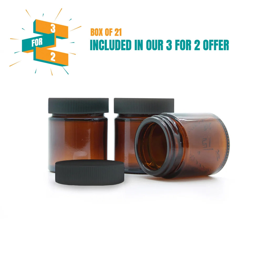 30ml Amber Moulded Glass Jar with Lid