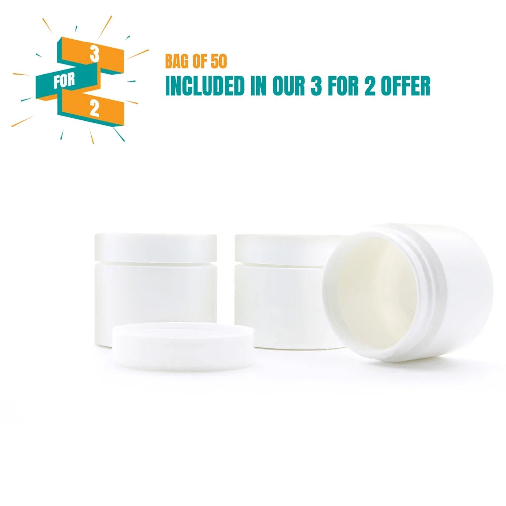 50ml White Plastic Jar with Lid