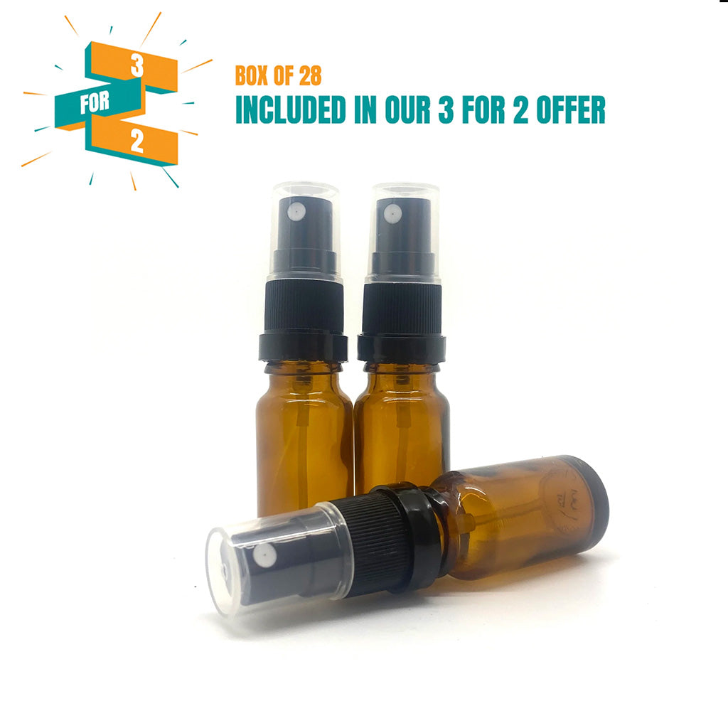 10ml Amber Moulded Glass Tamper Evident Mister Bottle