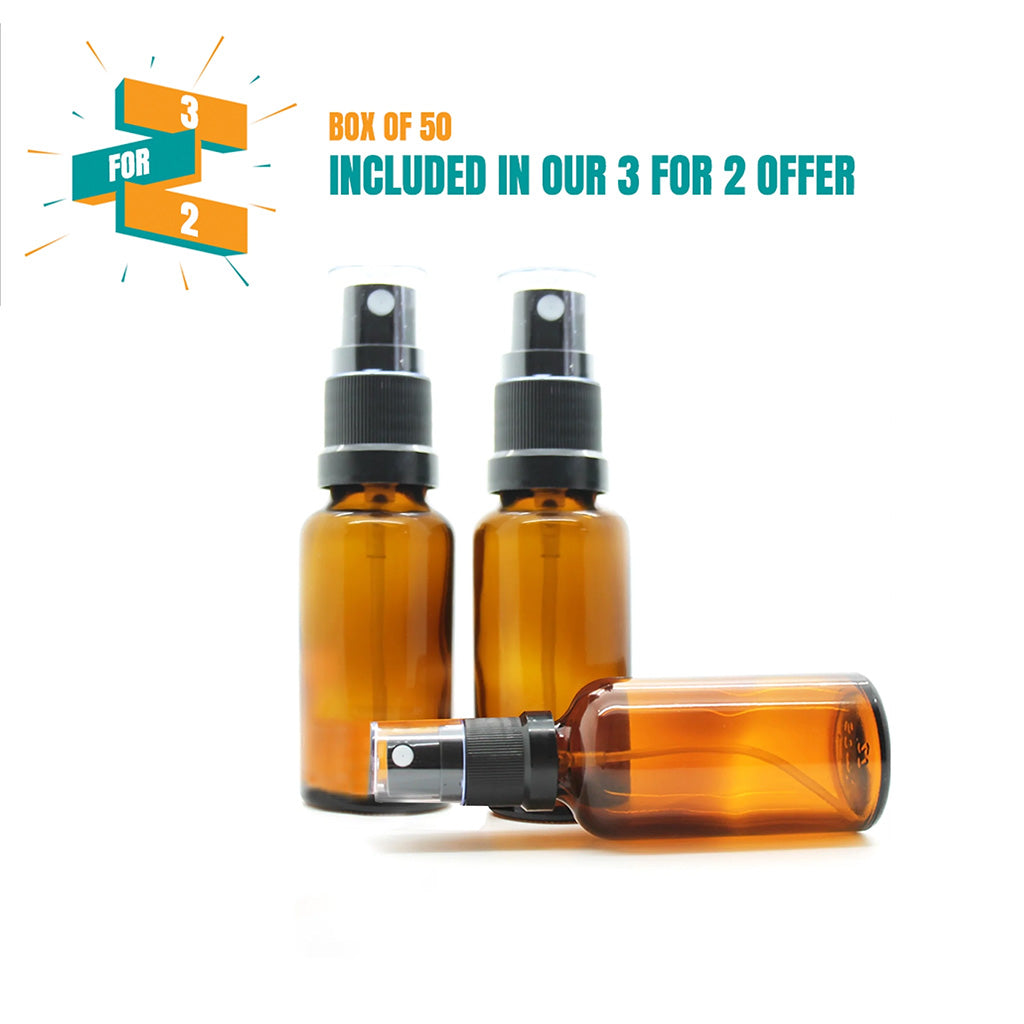25ml Amber Moulded Glass Mister Bottle