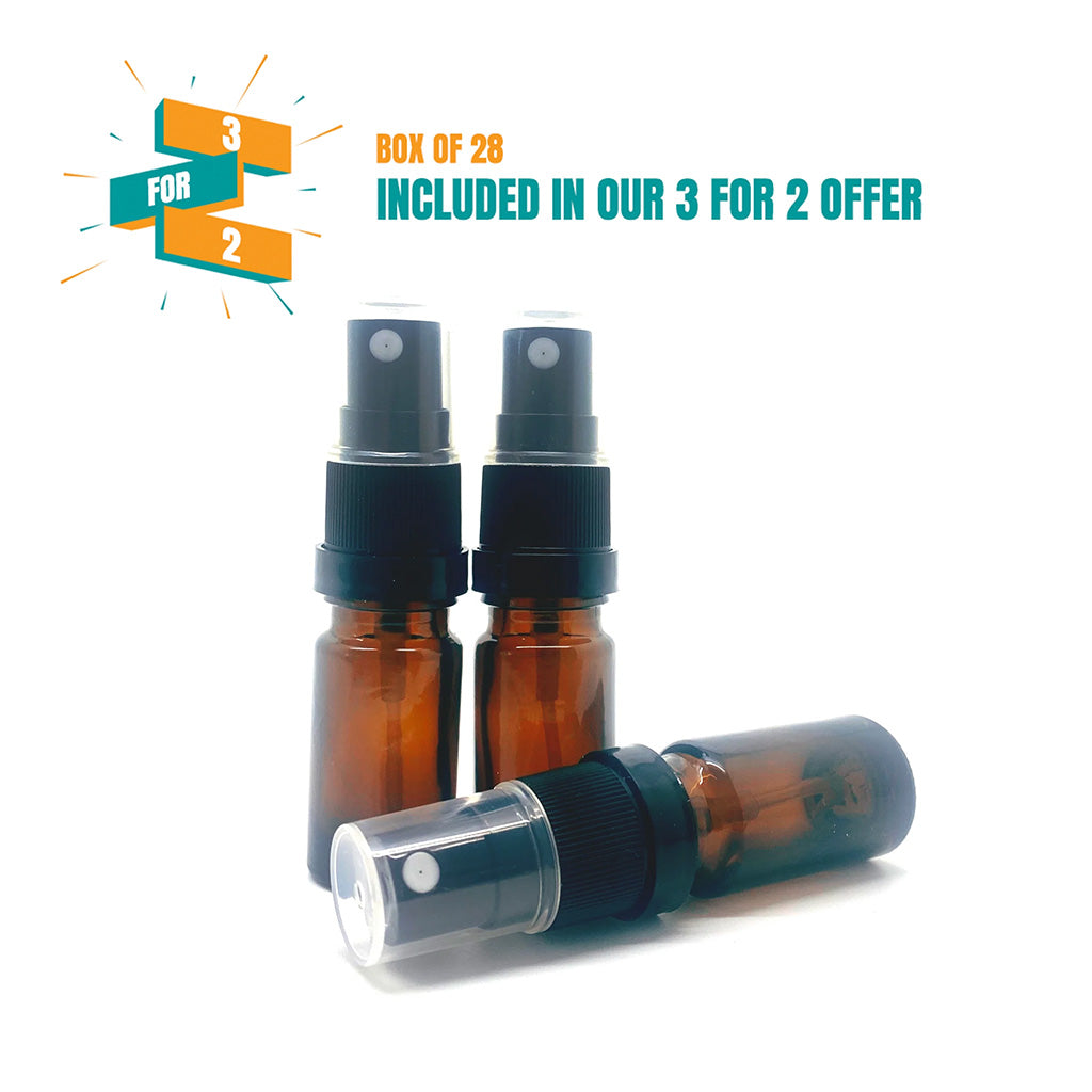 5ml Amber Moulded Glass Tamper Evident Mister Bottle