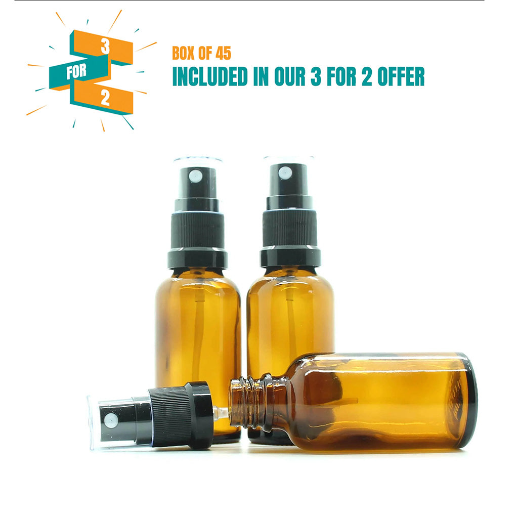 30ml Amber Moulded Glass Tamper Evident Mister Bottle