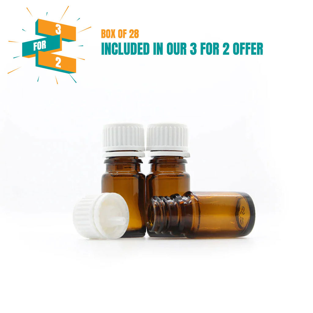 5ml Amber Moulded Glass Medicating Potency Bottle With Tamper Evident Cap