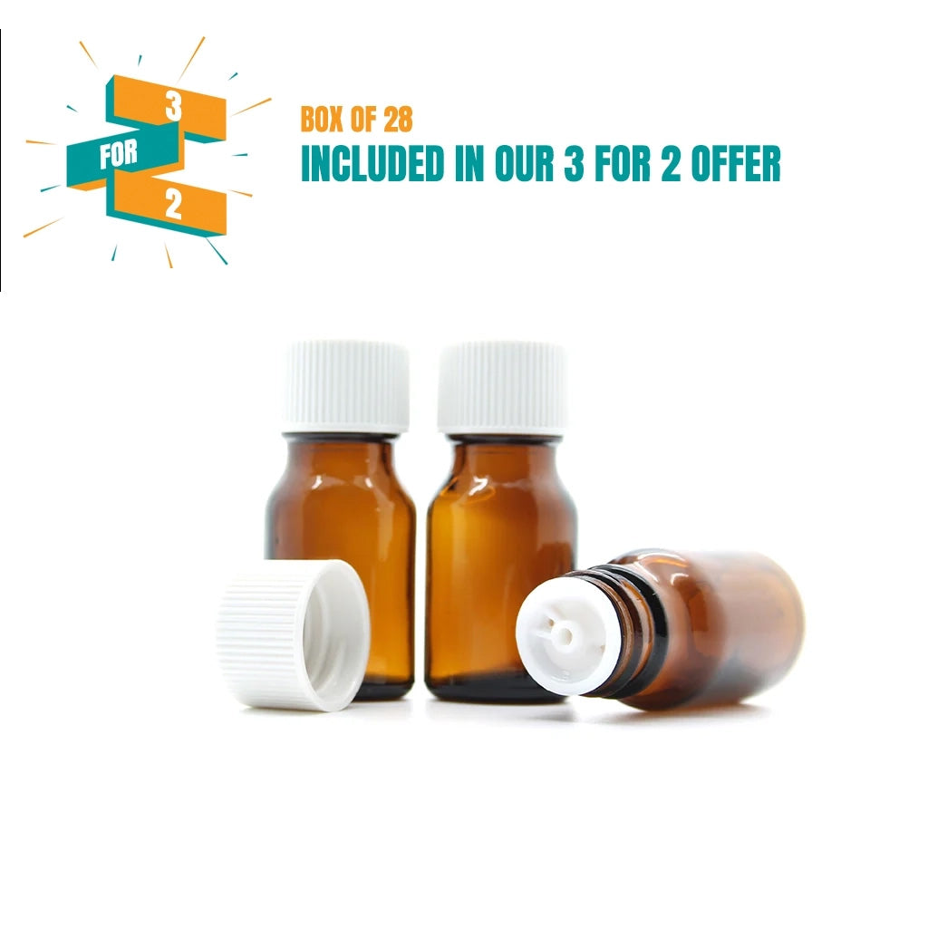 10ml Amber Moulded Glass Pourer Restrictor Bottle