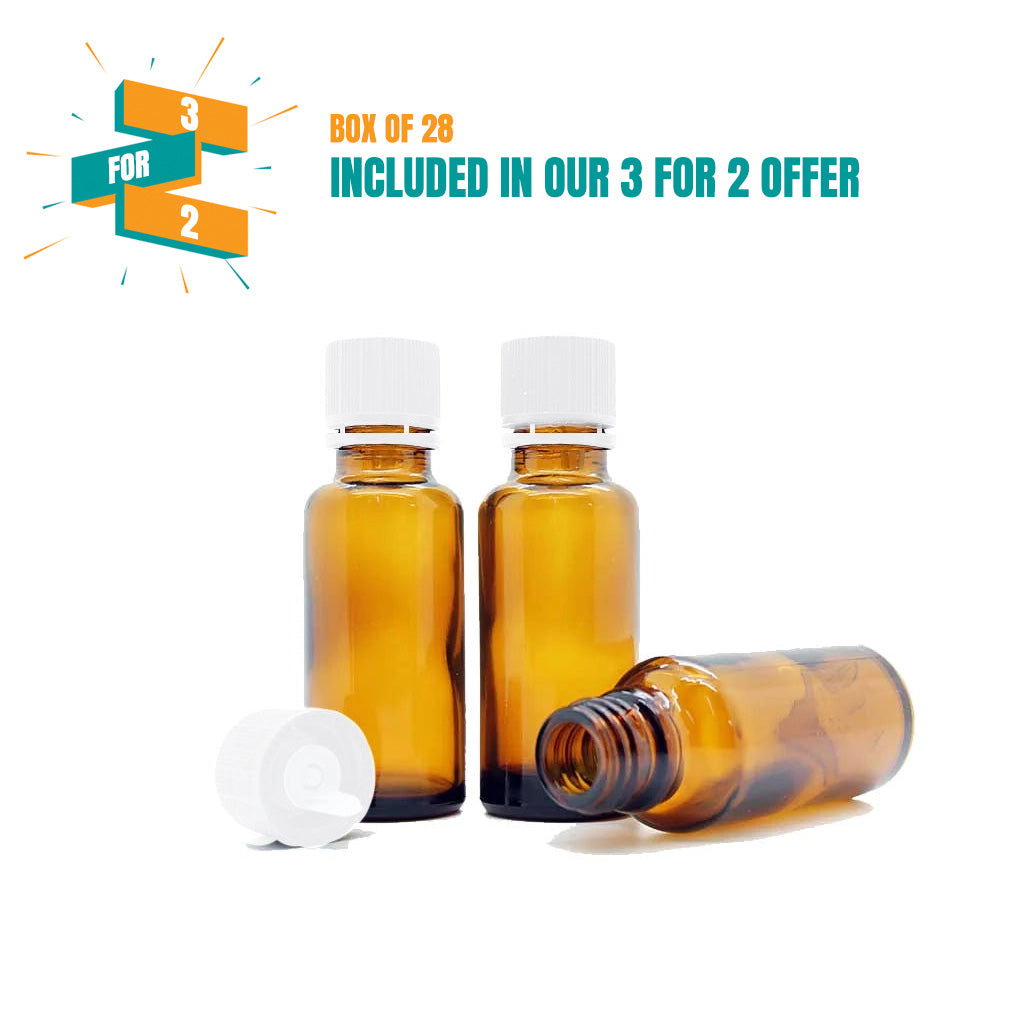 25ml Amber Moulded Glass Pourer Restrictor Bottle