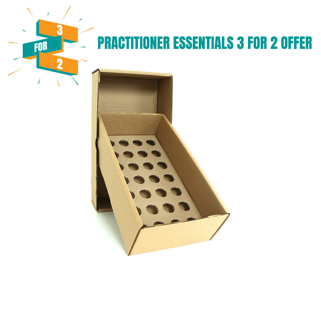 Posting Box with 24mm holed cardboard platform to hold 28 bottles