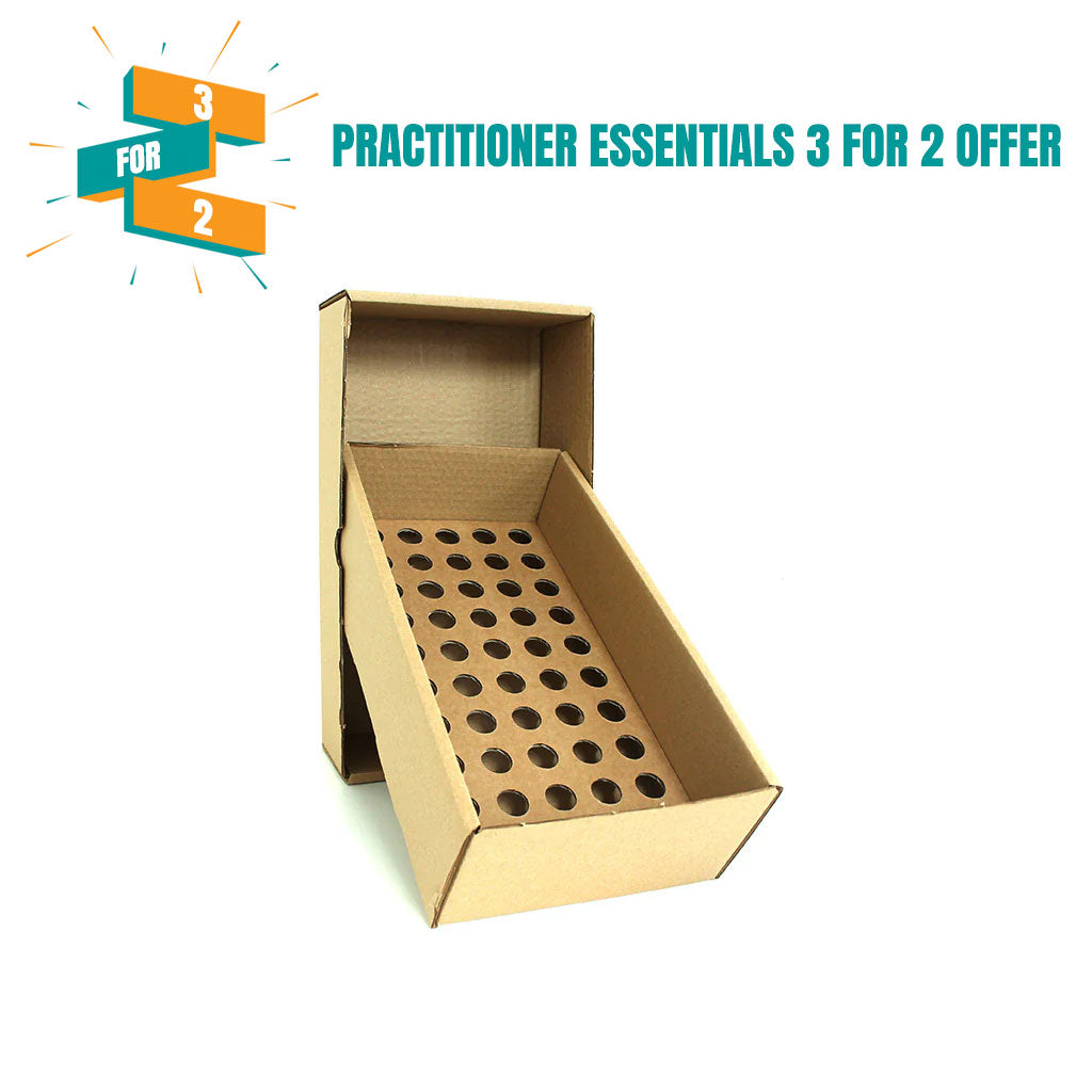 Posting Box with 18mm holed cardboard platform to hold 50 bottles