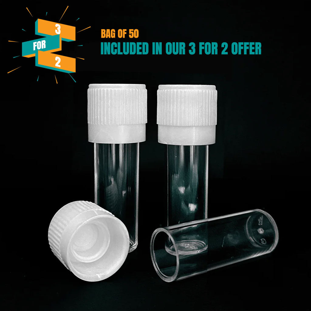 1ml Clear Plastic Vial with Push on Lid