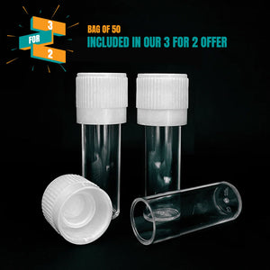 1ml Clear Plastic Vial with Push on Lid