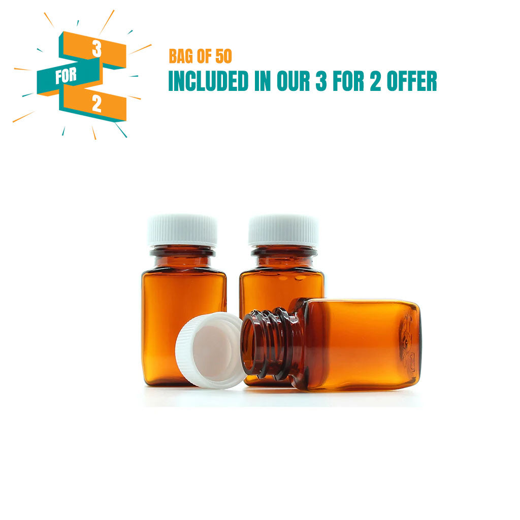 16ml Amber Plastic Screw Cap Bottle