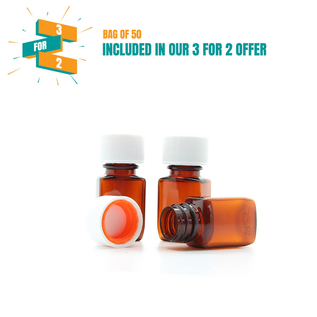 16ml Aamber Plastic Screw Cap Bottle with Childproof Cap