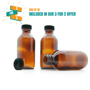 100ml Amber Moulded Glass Screw Cap Bottle