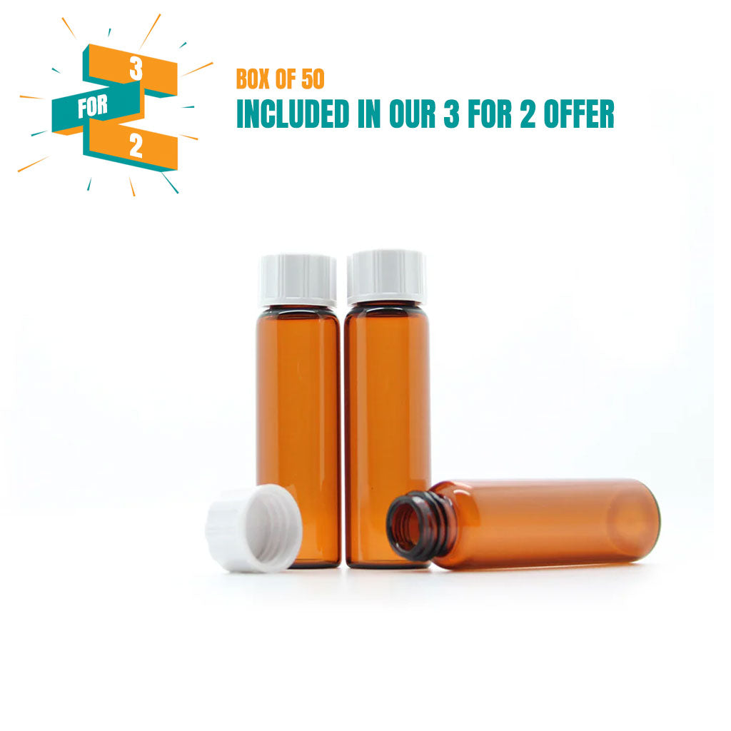 8g/10ml Amber Tubular Glass Screw Cap Bottle