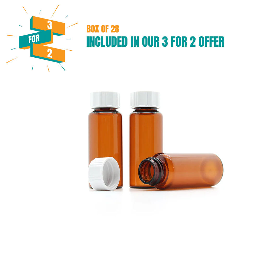 14g/15ml Amber Tubular Glass Screw Cap Bottle