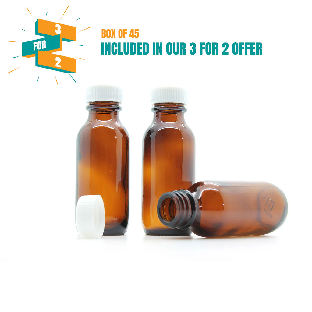 30ml Amber Moulded Glass Screw Cap Bottle