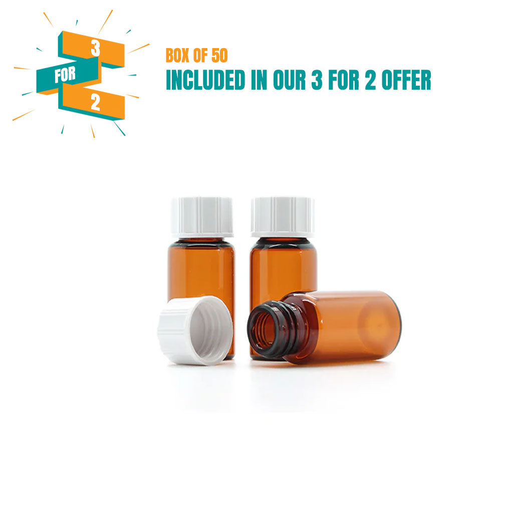 4g/5ml Amber Tubular Glass Screw Cap Bottle