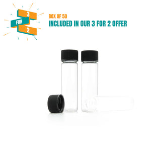 7g Clear Tubular Glass Screw Cap Vial