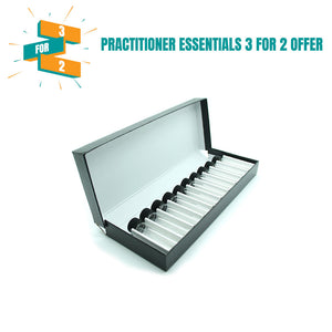 Leatherette Remedy Box with 10 x 7g Tubular Glass Screw Cap Vials