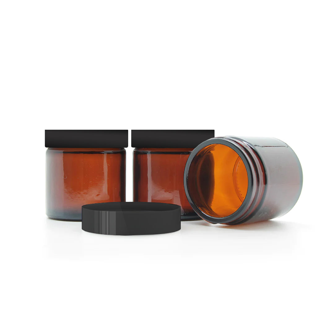 60ml Amber Moulded Glass Jar with Lid