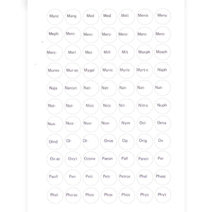 Label C - Circular printed labels with remedy names (12mm diameter) (616 per pack, 77 per sheet)