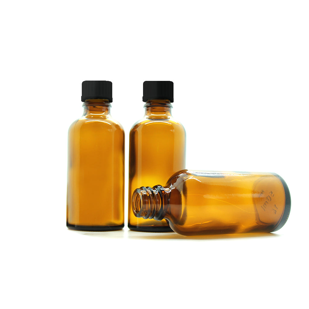 50ml Amber Moulded Glass Screw Cap Bottle