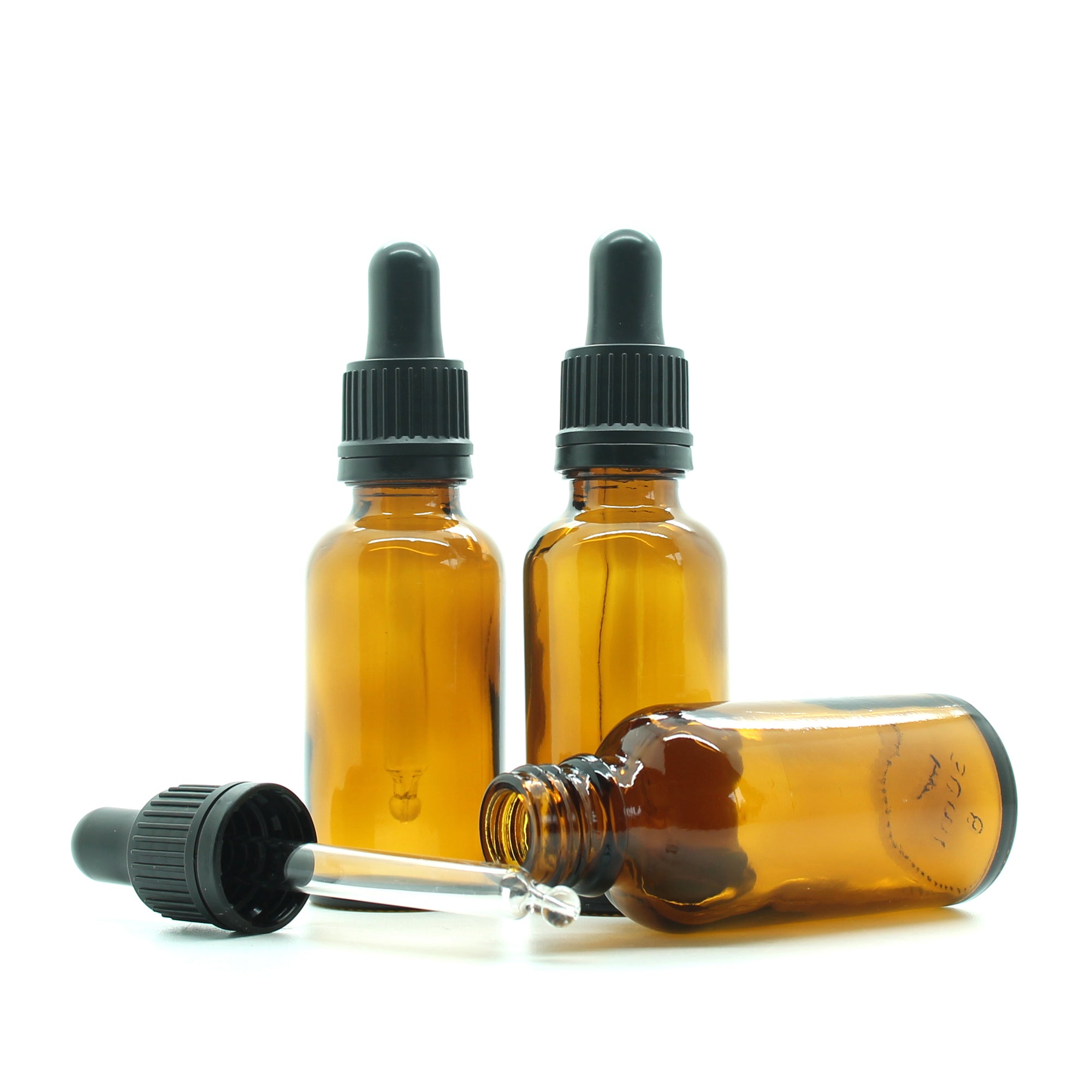 30ml Amber Moulded Glass Dropper Bottle with Tamper Evident Cap