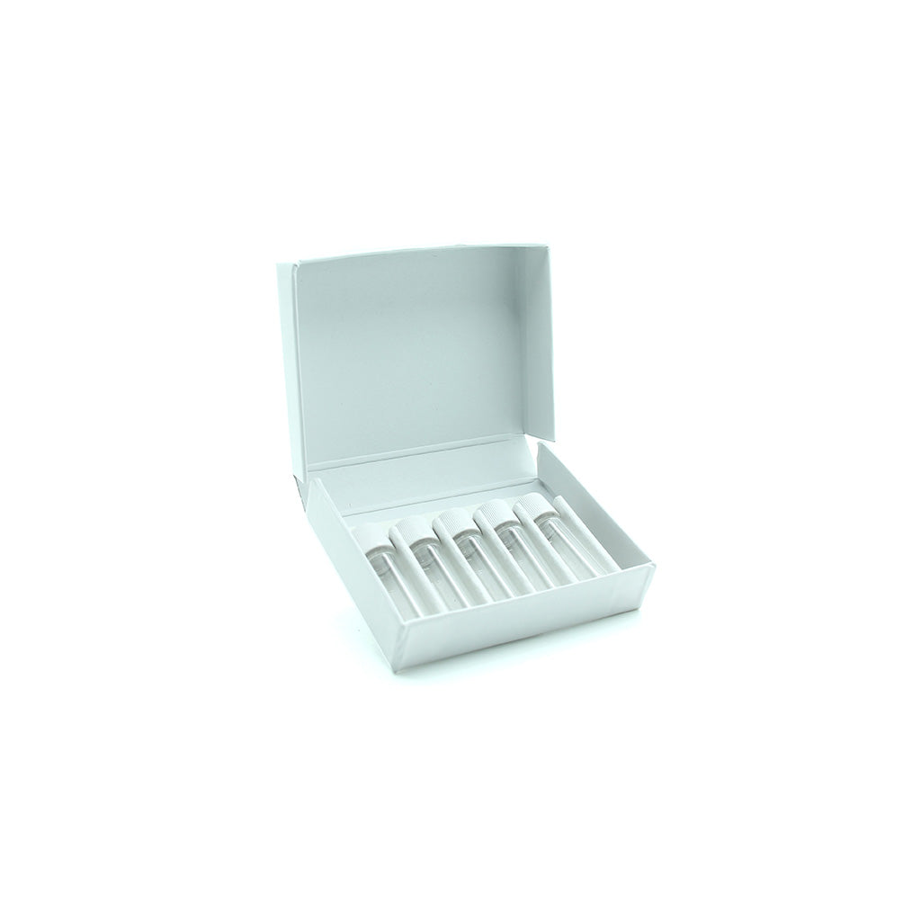 White Cardboard Box with 5 x 2 gram Screw Cap Vials
