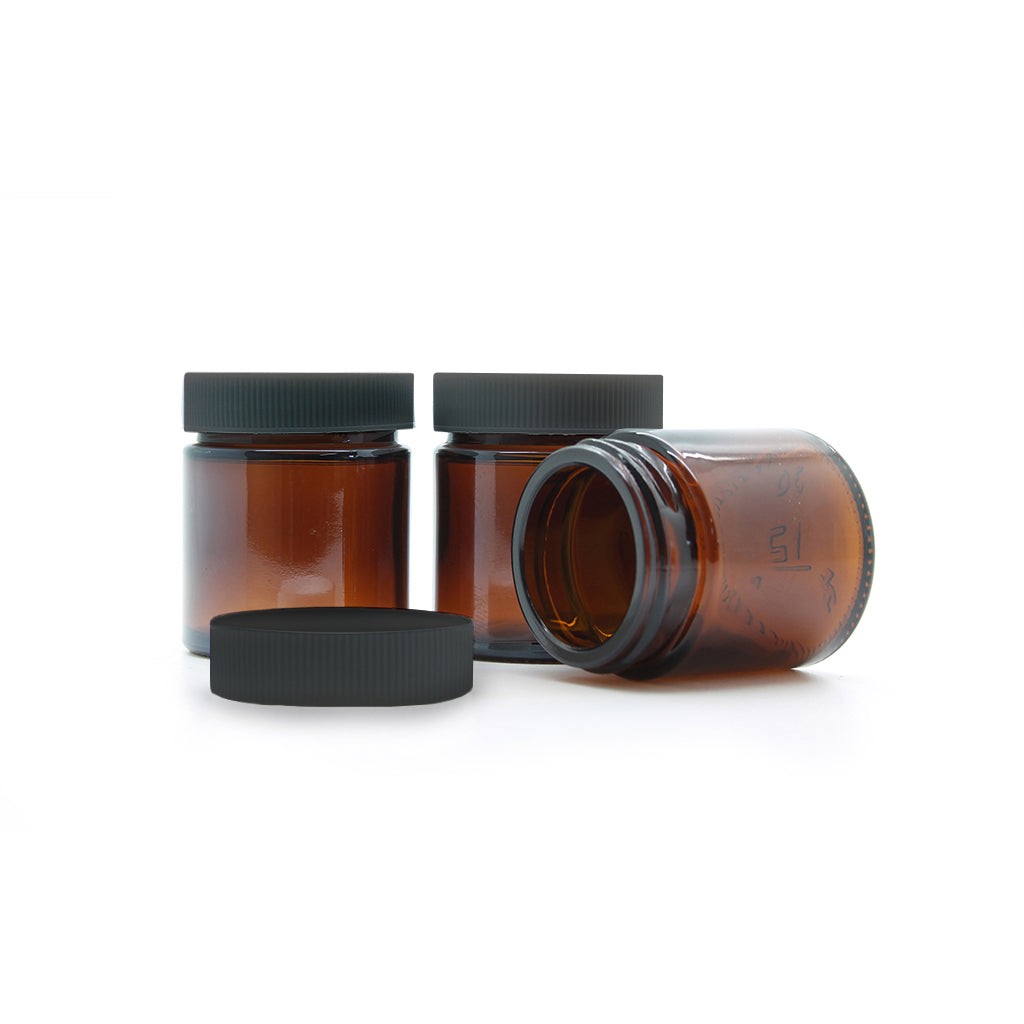 30ml Amber Moulded Glass Jar with Lid