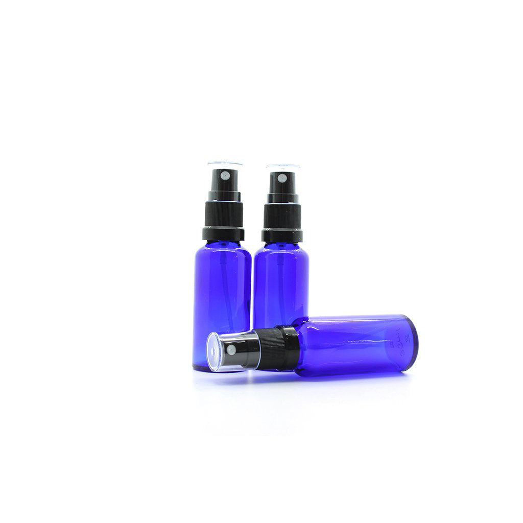 30ml Blue Moulded Glass Tamper Evident Mister Bottle