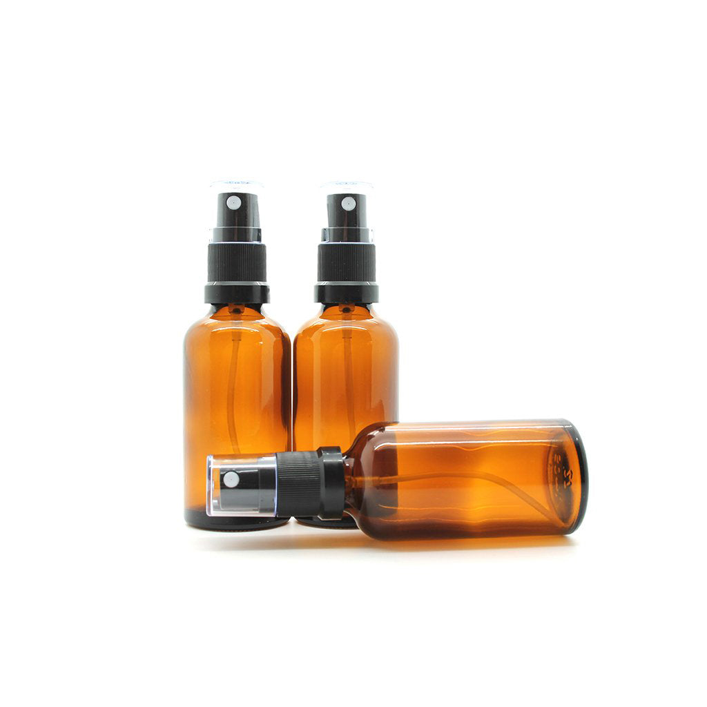 50ml Amber Moulded Glass Tamper Evident Mister Bottle