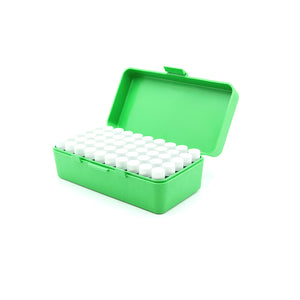 Green Plastic Box with 50 x 2g/1.75ml Screw Cap Vials