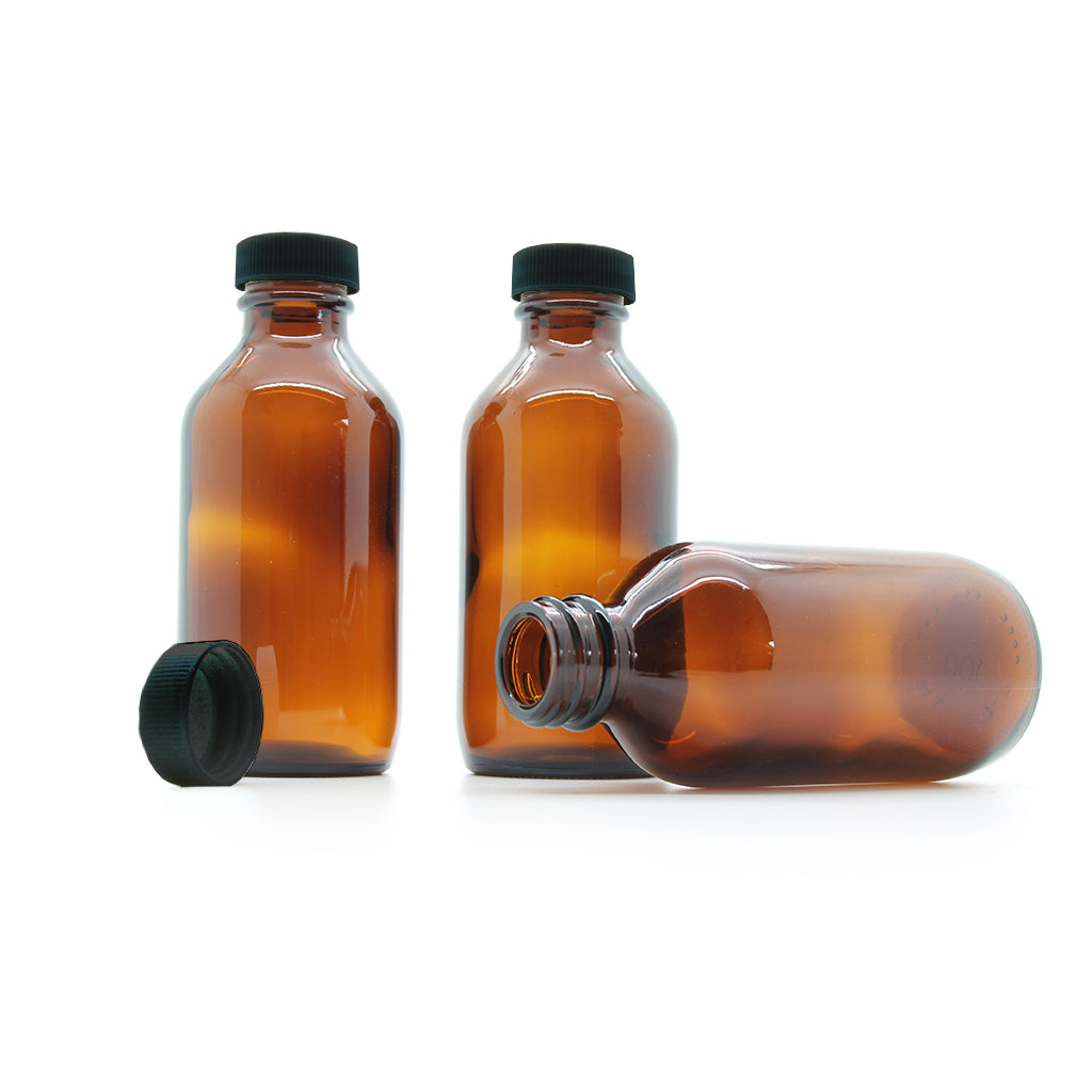 100ml Amber Moulded Glass Screw Cap Bottle