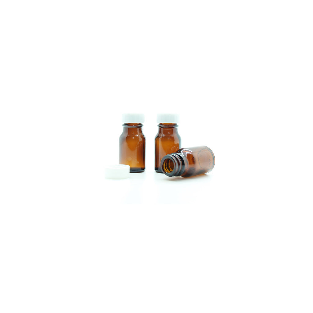 10ml Amber Moulded Glass Screw Cap Bottle